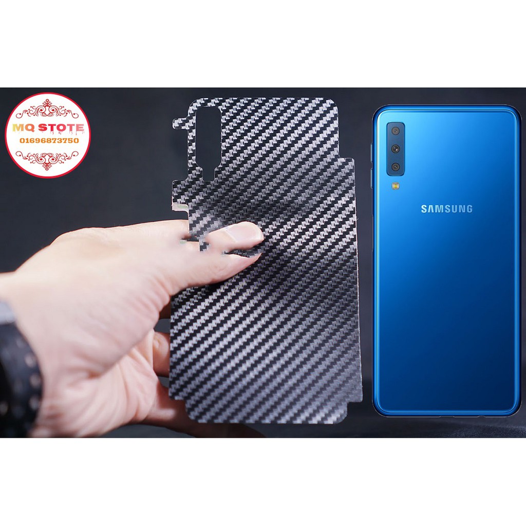 [COMBO] SAMSUNG A7(2018) CƯỜNG LỰC TRONG SUỐT KÈM DÁN MẶT SAU VÂN CARBON