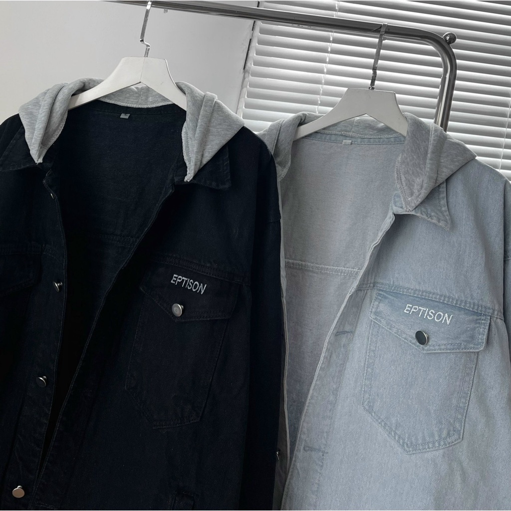 Áo Khoác Jean Mũ Nỉ Nam Thêu Chữ Kiểu Dáng Unisex Hiện Đại Tại Gen Z Store HN