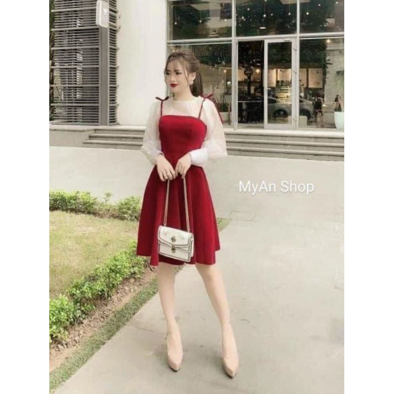 🌈 VÁY NHUNG XOÈ PHỐI TAY⭐