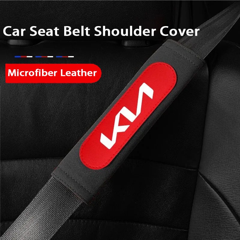 Set 2 Đệm Da Lộn Bọc Dây Đai An Toàn Xe Hơi KIA Morning Seltos K3 Carens Forte Cerato Soluto Forte Sportage Spectra Picanto RIO Carnival