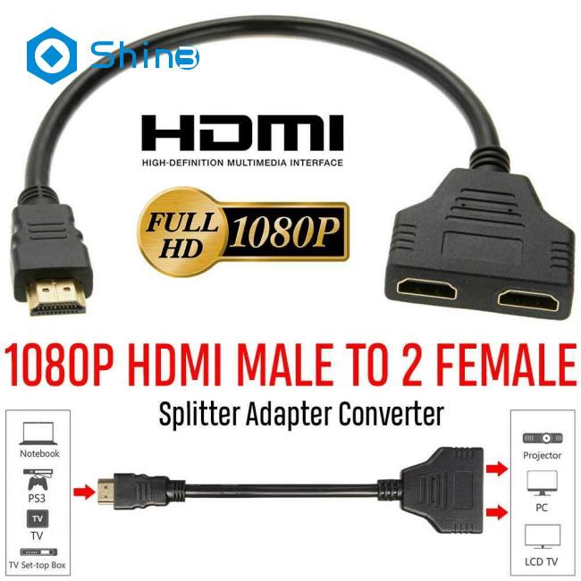 Bộ chuyển đổi cáp từ 1080P HDMI sang HDTV 1 đầu vào 2 đầu ra tiện lợi