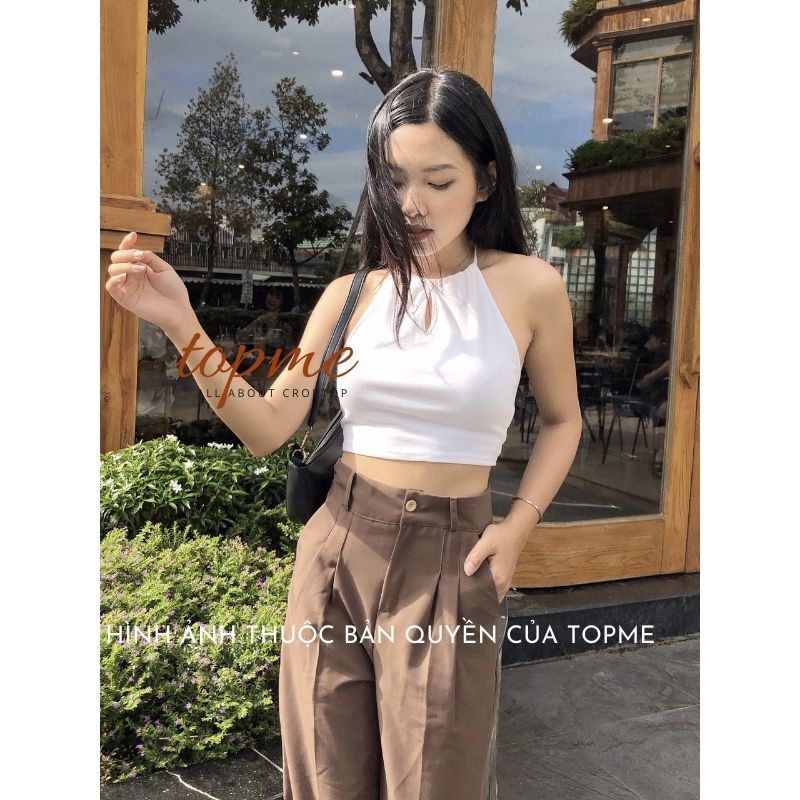 Áo Croptop Yếm, Áo Croptop Nữ Cổ Yếm Thun Mềm Co Dãn | TOPME CTCY02
