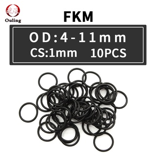 Set 10 Vòng Đệm Cao Su Dạng Chữ o Dày 1mm Chống Áp Lực Dầu / Chống Đau / Chống Mòn Kích Thước 4 / 5 / 6 / 7 / 8 / 9 / 10 / 11 * 1mm
