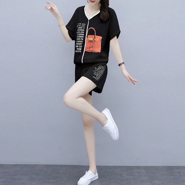 Set Đồ Thể Thao One Piece Tay Ngắn Dáng Rộng Cỡ Lớn Thời Trang Cho Nữ   2 bộ đồ phụ nữ