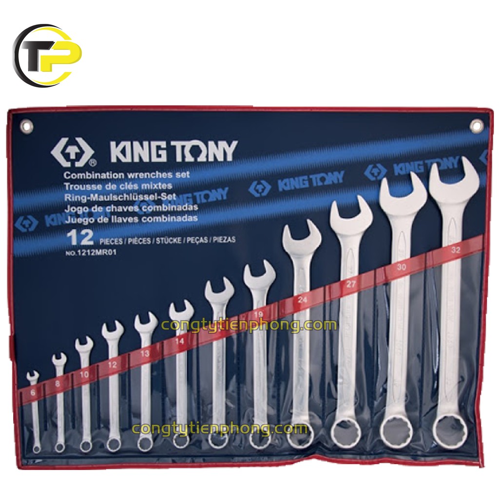 Bộ Cờ Lê Vòng Miệng 12 Cái Hệ Mét Kingtony 1212MR, 8-22MM