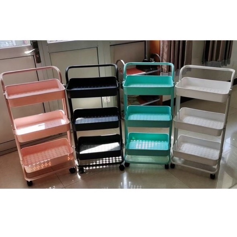 Kệ để đồ 3 tầng hàng nhập khẩu có bánh xe, tặng kèm tuốc nơ vít