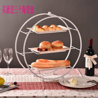 (CÓ SẴN) Kệ đựng bánh Cupcake, đựng bánh trang trí bàn tiệc, giá bánh 3 tầng, kệ bánh hình tròn trắng đường kính 45cm