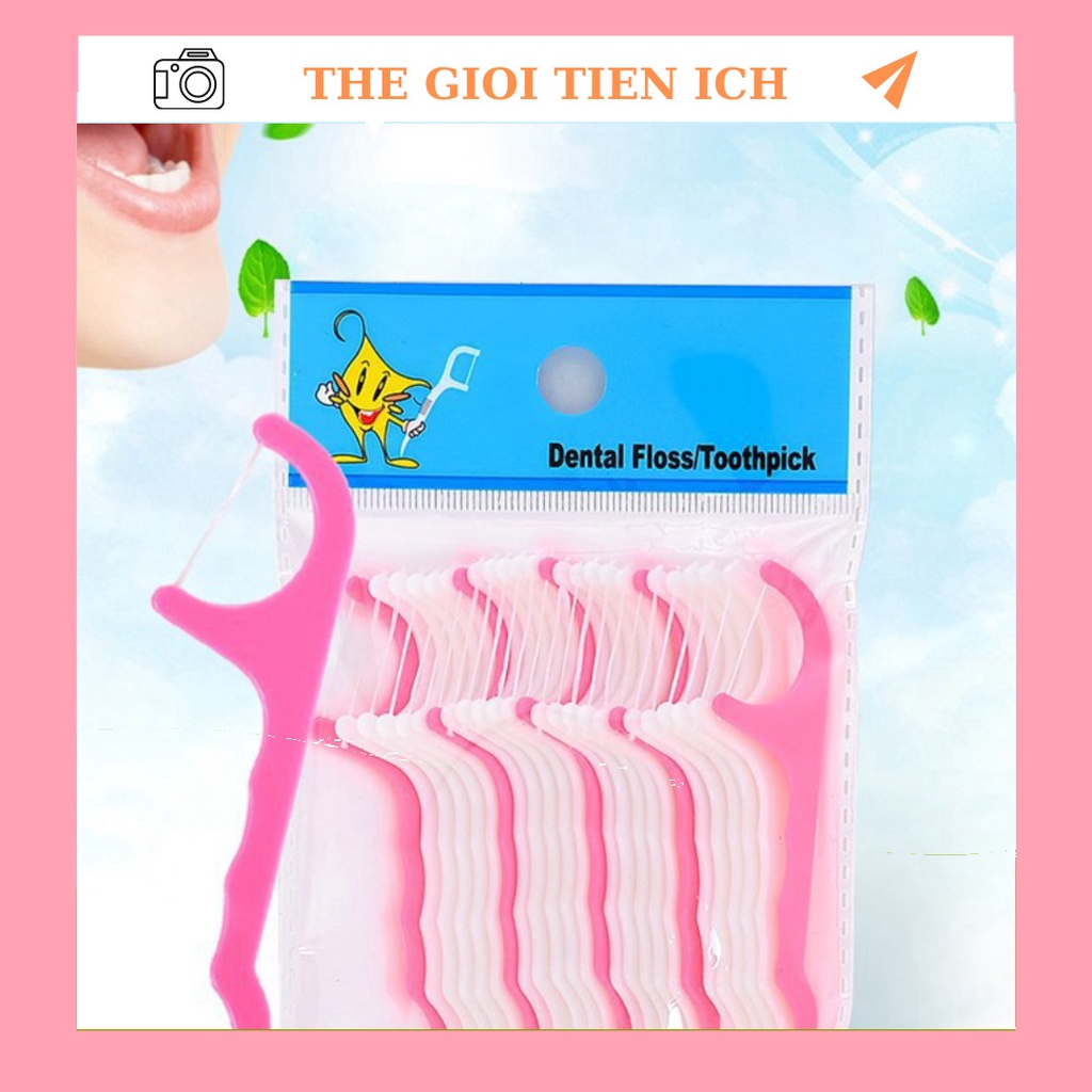 Tăm chỉ nha khoa bịch 25 cái chăm sóc răng miệng hiệu quả 1615 Tiện Ích