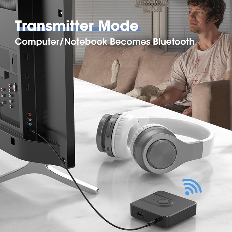Thiết Bị Truyền Nhận Tín Hiệu Âm Thanh Bluetooth 5.0 2 Trong 1 Giắc Cắm 3.5mm Sang 2RCA AUX BT-10 Chuyên Dụng Cho Xe