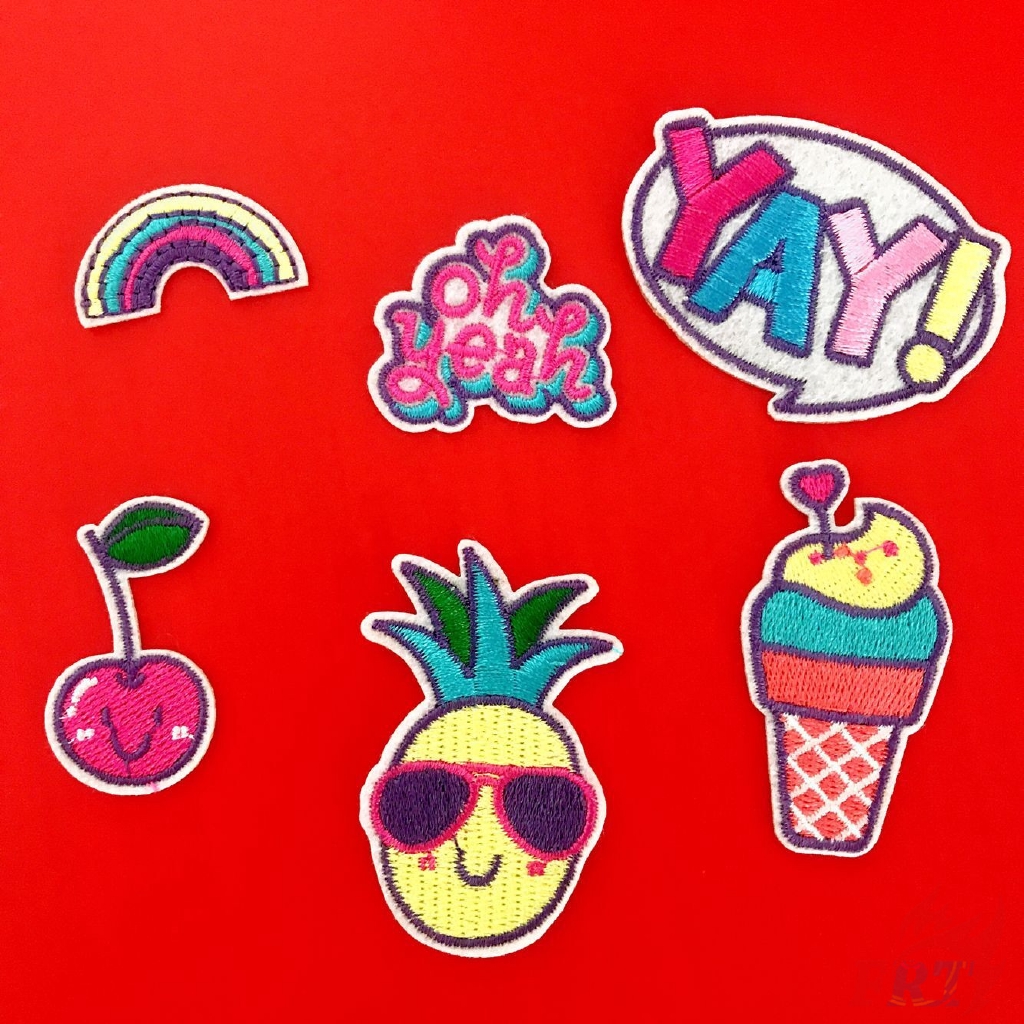 &gt; Ready Stock &lt; ☸ INS - Colorful Patch ☸ 1Pc Pineapple / IceCream / Rainbow Diy Sew on Iron on Patch