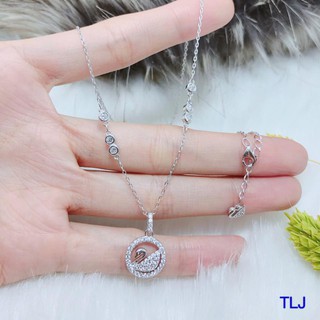Dây chuyền thiên nga đen/trắng bạc ý