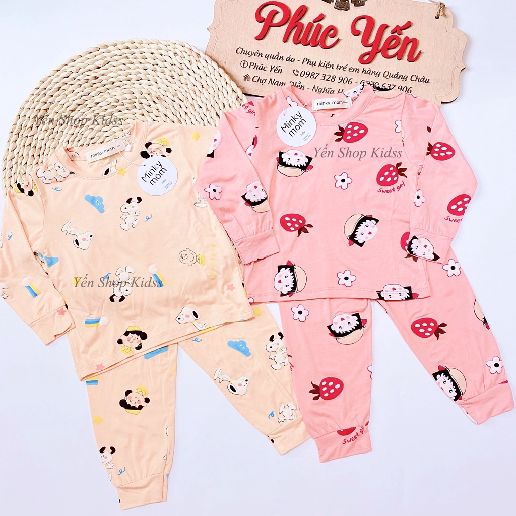 Bộ Dài In Toàn Thân Minky Mom Họa Tiết Chó Snoopy-Gấu Cho Bé ( 7-19kg) (SP001275 )