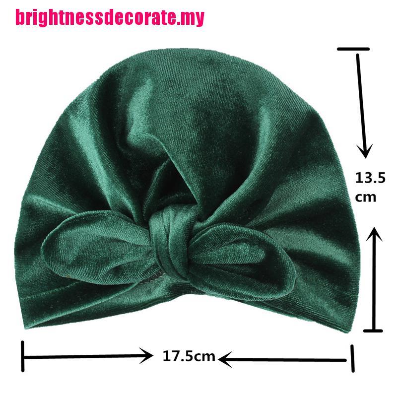 Mũ Turban Vải Nhung Vành Rộng Co Giãn Thời Trang Mùa Đông Mới Cho Bé Gái