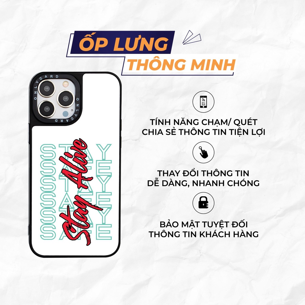 Ốp lưng thông minh ONLYCARD _STAY ALIVE_29/Cho các dòng IPhone 7/7plus/8/8plus/x/xr/xs/11/12/13/pro/promaxK