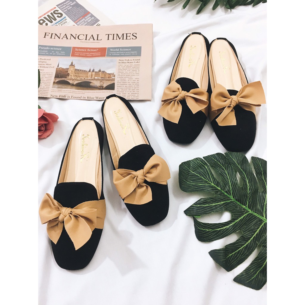 Giày nữ búp bê đính nữ xinh xắn màu đen shynstores | BigBuy360 - bigbuy360.vn