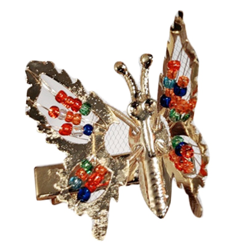 Kẹp Tóc Tua Rua Hình Cánh Bướm Đính Ngọc Trai Cho Nữ