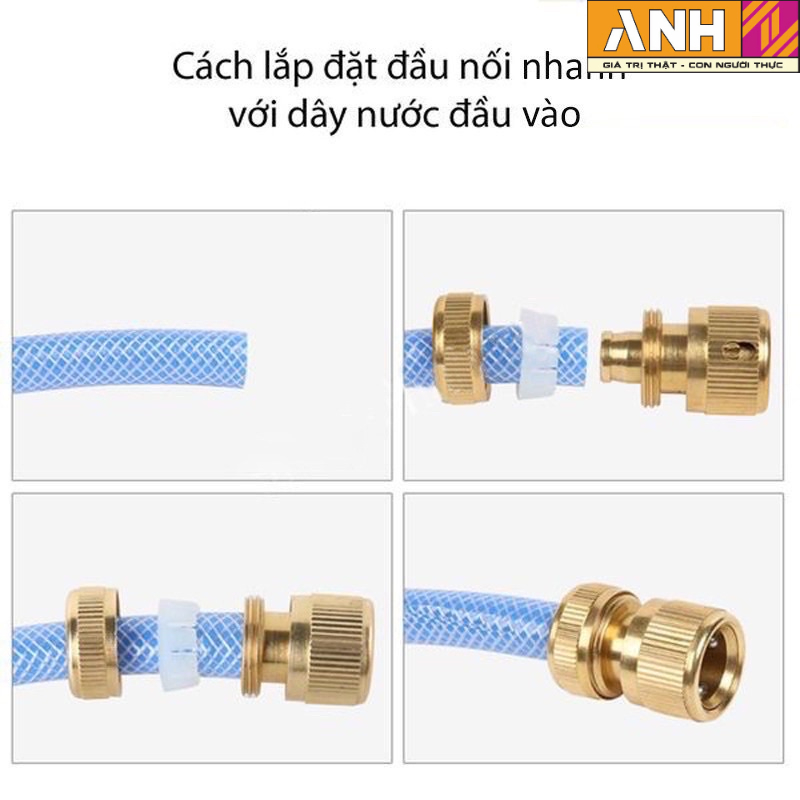 Bộ khớp nối nhanh đầu vào máy rửa xe,Khớp đồng nối nhanh đây cấp nước