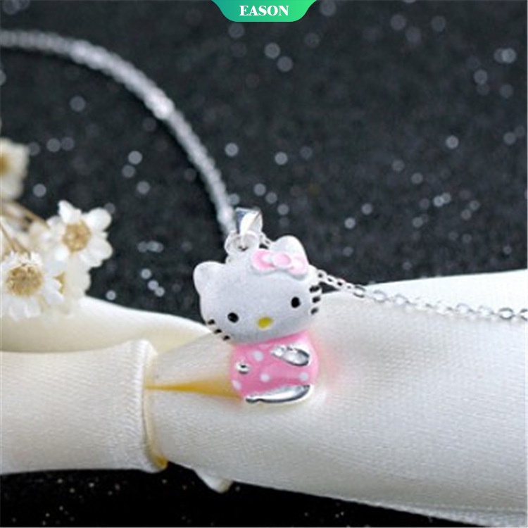 Vòng cổ Bạc Mặt Hello Kitty Thời Trang 2022