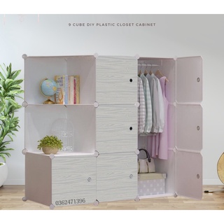 TỦ NHỰA LẮP GHÉP 9 Ô ( GỒM 2 KỆ GÓC ) ĐỂ ĐỒ ĐA NĂNG THÔN MINH SÂU 47CM ( tùy chọn mẫu )