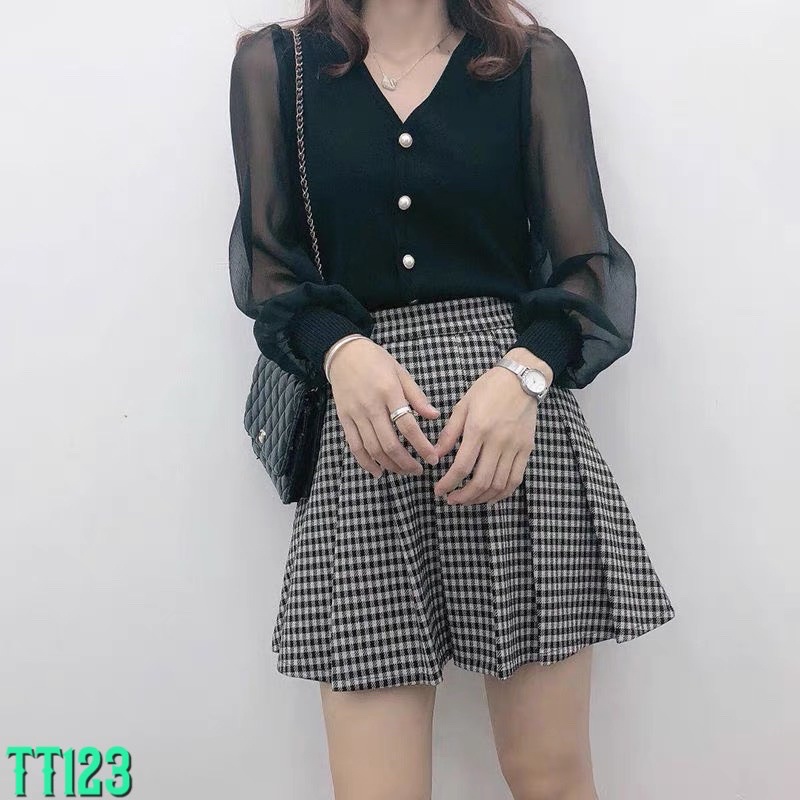 [ Giá Sỉ ] Áo len nữ cổ tim, áo len pha tay lưới hàng quảng châu loại 1 | BigBuy360 - bigbuy360.vn