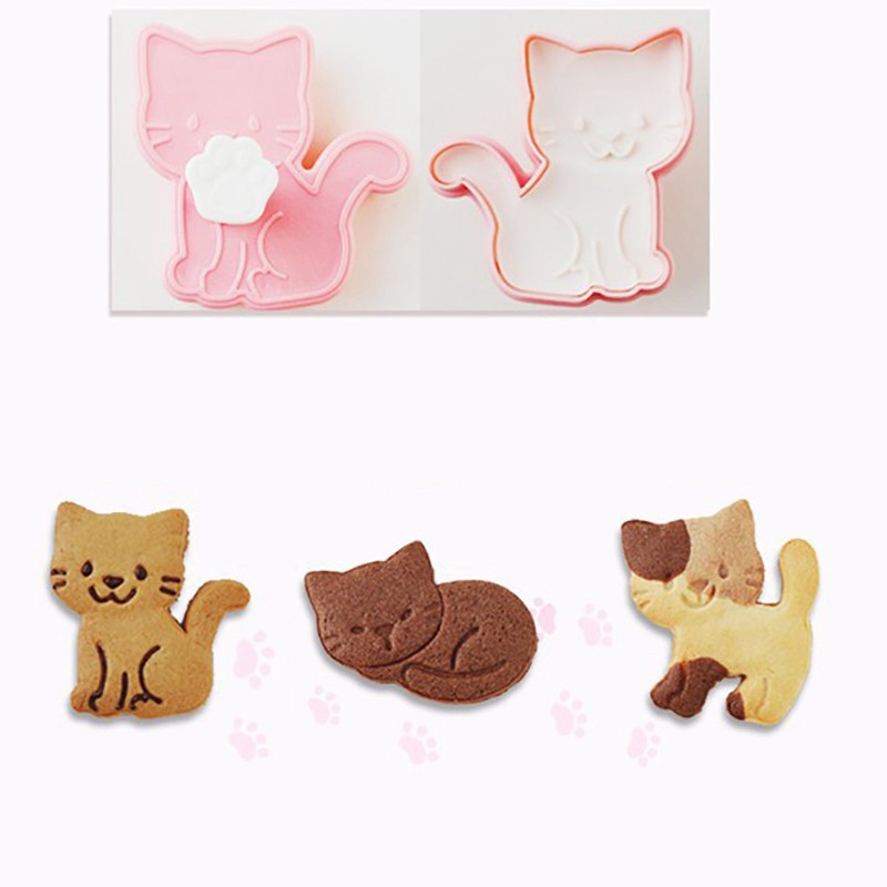 1 Pcs Manual Salt and Pepper Grinder with Grinder and Rotary Handle & 3 Pcs Three Kittens Biscuit Mold, Cartoon Mold