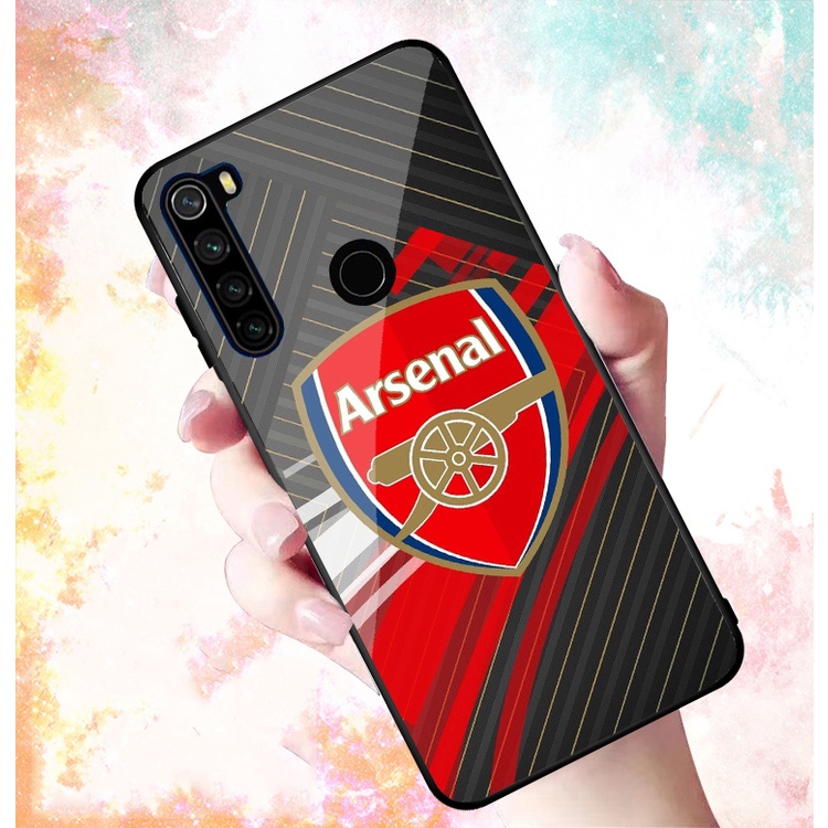 Ốp Lưng XIAOMI REDMI NOTE 8 mặt kính cường lực cao cấp In hình Câu Lạc Bộ Bóng Đá