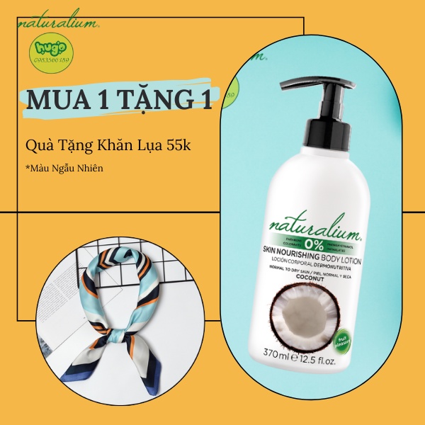 Sữa Dưỡng Thể Naturalium Body Lotion Hương Dừa Làm Sáng Da  xuất xứ Tây Ban Nha 370ml Hugo Shop