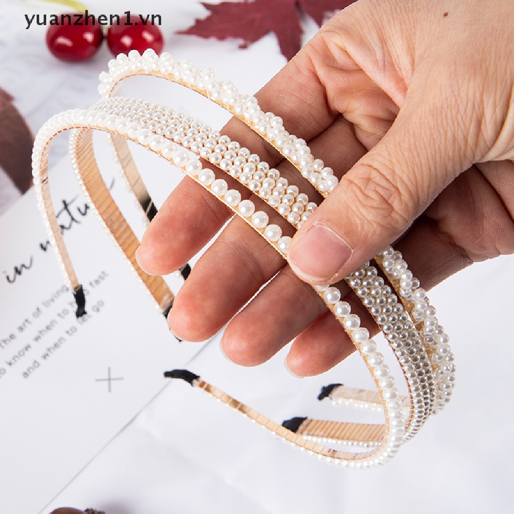 Băng Đô Cài Tóc Đính Hoa Và Ngọc Trai Nhân Tạo Thời Trang Hàn Quốc