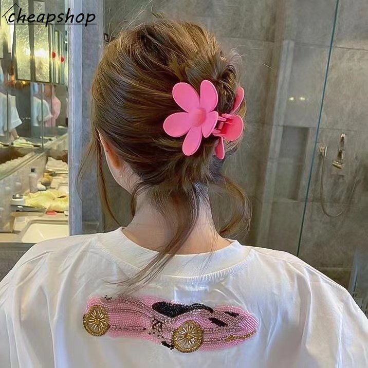 Kẹp tóc iF YOU acrylic mặt hoa nhiều màu sắc phong cách Hàn Quốc cổ điển cho nữ