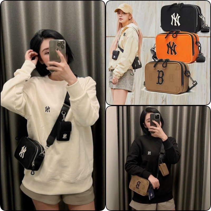 Túi đeo chéo, túi đeo vai chất Canvas, logo in chìm kèm túi mini