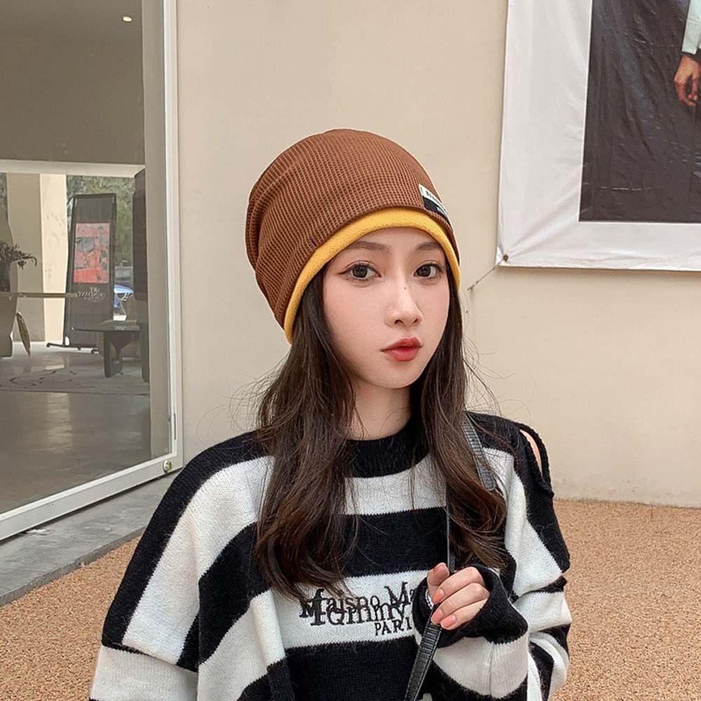 Mũ beanie Trùm Đầu Màu Sắc Đơn Giản Thanh Lịch Cho Nữ