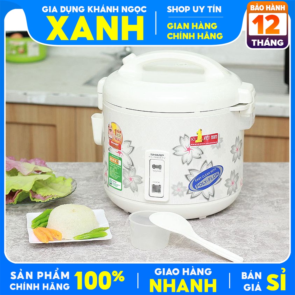 Nồi cơm điện Sharp 1.8 lít KS-N182ETV Hàng trưng bày 99%  SX Thailan - Dùng cho 4-6 người ăn