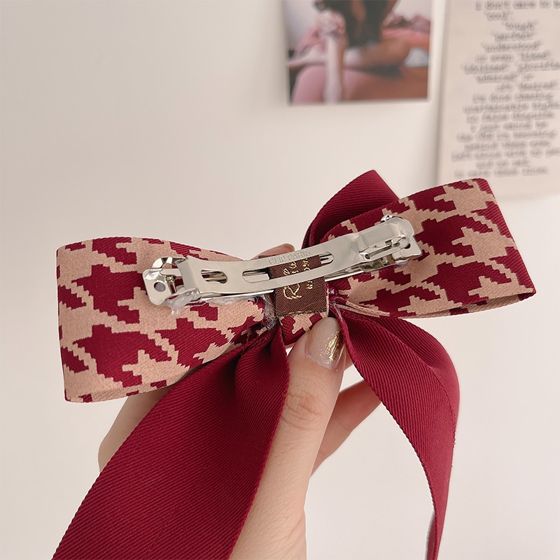 Kẹp buộc nơ đỏ chấm bi dịp Noel - Tết, cặp tóc nữ đẹp thời trang Filibra phụ kiện tóc CT037