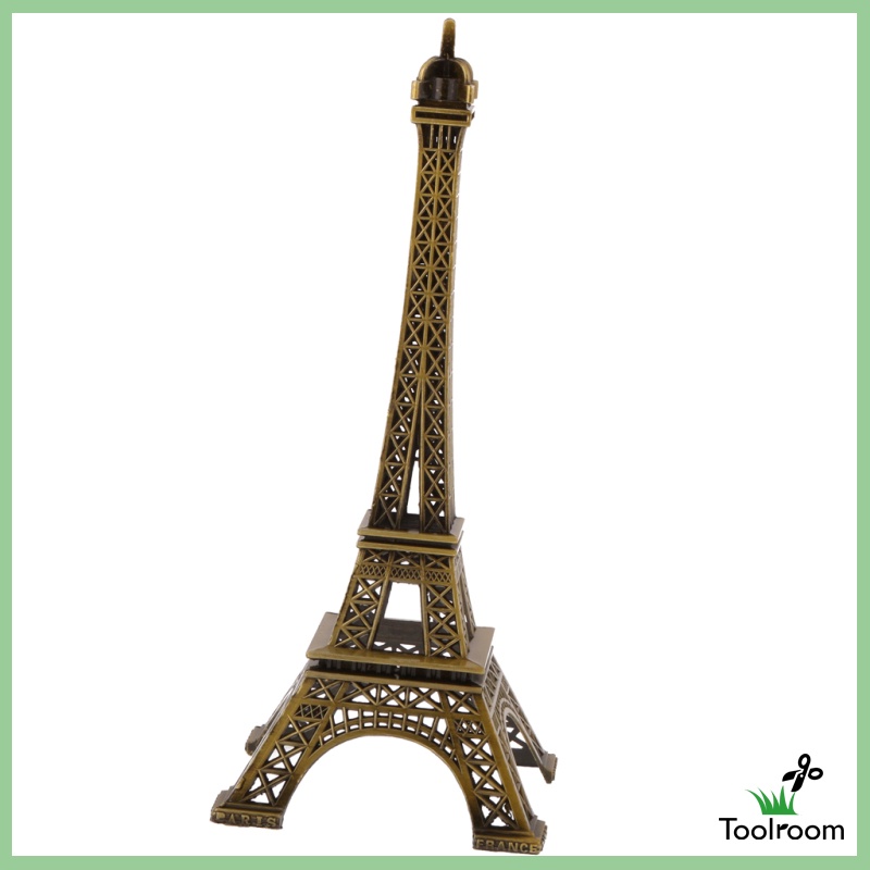 Toolroom Retro Alloy Bronze Tone Paris Eiffel Tower Figurine Statue Model Decor