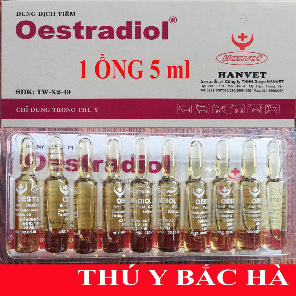 Oestradiol và Gona-Estrol 5 ml chuyên dùng cho gia súc, trâu, bò, lợn, dê, chó, thỏ