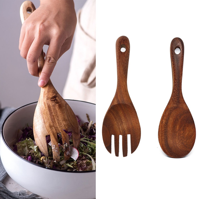 Vá nĩa nấu ăn xới cơm trộn salad làm từ gỗ cây keo