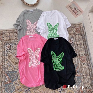 áo thun nữ tay lỡ form rộng thỏ in chữ,áo thun nữ form rộng dấu quần unisex