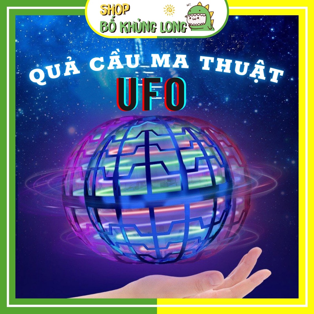 Quả Cầu Ma Thuật UFO Phát Sáng Lơ Lửng Có Đèn Nhấp Nháy Nhiều Màu Sắc Bóng Bay UFO Cho Bé - BỐ KHỦNG LONG