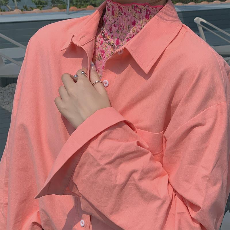 COZOK Áo sơ mi tay dài dáng rộng thời trang cá tính cho nữ