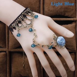 Retro pha lê cây nho trang sức tnh khí ren vòng tay với chiếc nhẫn