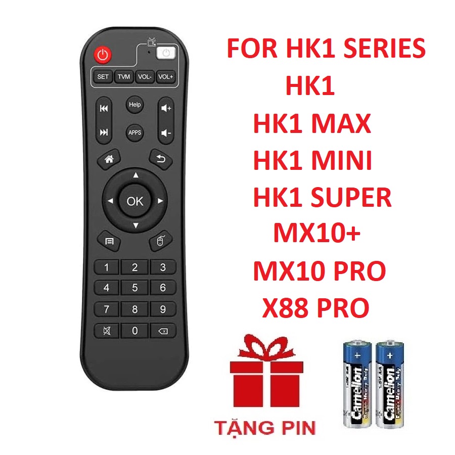 Remote điều khiển ANDROID TV BOX HK1 HK 1 MAX HK1 MINI HK1 SUPER MX10+ MX10 PRO X88 PRO TIVI BOX (HÀNG XỊN - Tặng pin)