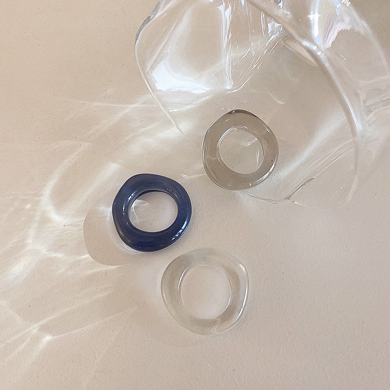 1 Nhẫn Acrylic Trong Suốt Phong Cách Hàn Quốc Cho Nữ