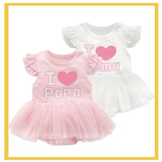 Body váy I love mama / I love papa cho bé gái - hàng Quảng Châu