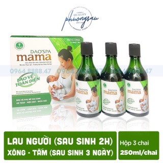 [Chính hãng] - Nước Tắm Sau Sinh Dao Spa Mama - Xông Tắm Sạch Sẽ Cho Bà Mẹ Sau Sinh – Hộp 3 chai 250ml