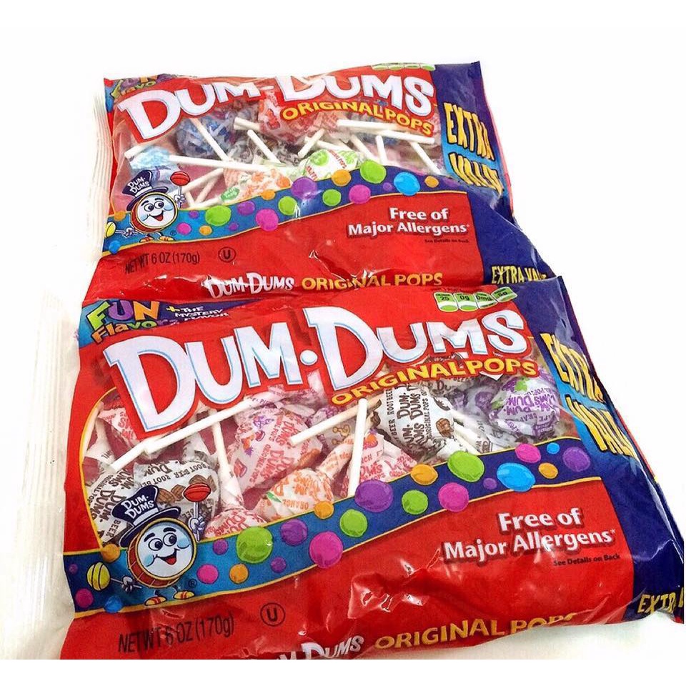 Kẹo que (kẹo mút) Dum Dums bán lẻ 10 chiếc