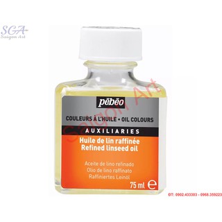 Dầu lanh tinh chế pha sơn dầu PEBEO Refined Linseed Oil chai 75ml