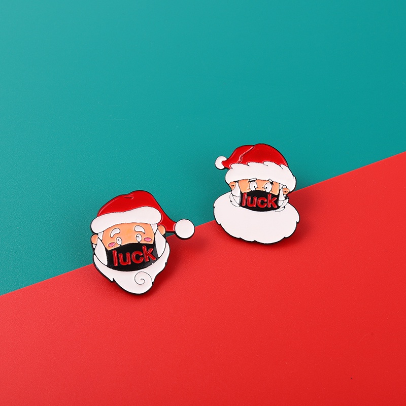 Ghim cài áo QIHE JEWELRY phong cách ông già noel hoạt hình 2 kiểu tùy chọn
