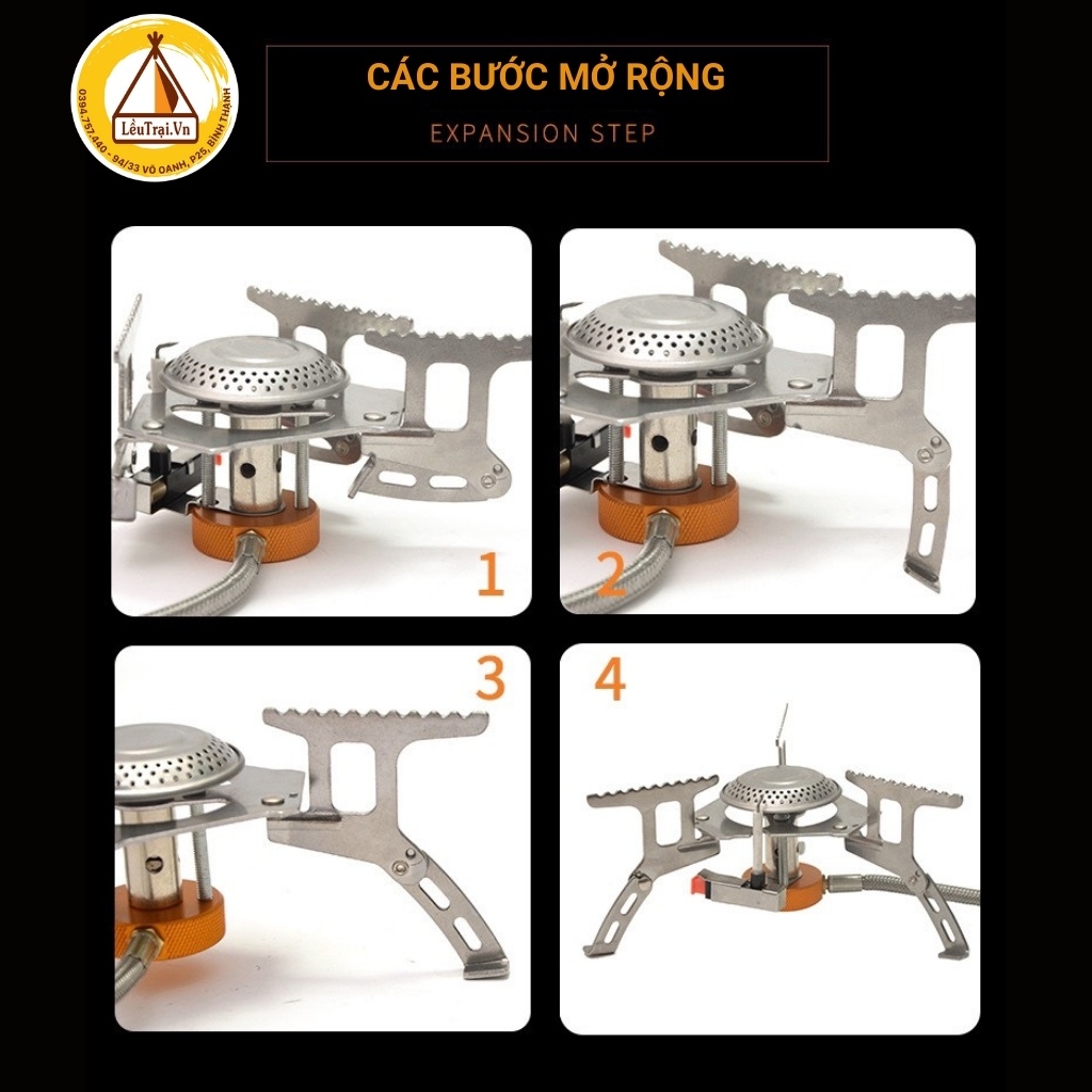 Bếp gas du lịch gấp gọn, bếp ga mini siêu nhỏ, đầu chuyển đổi bình ga