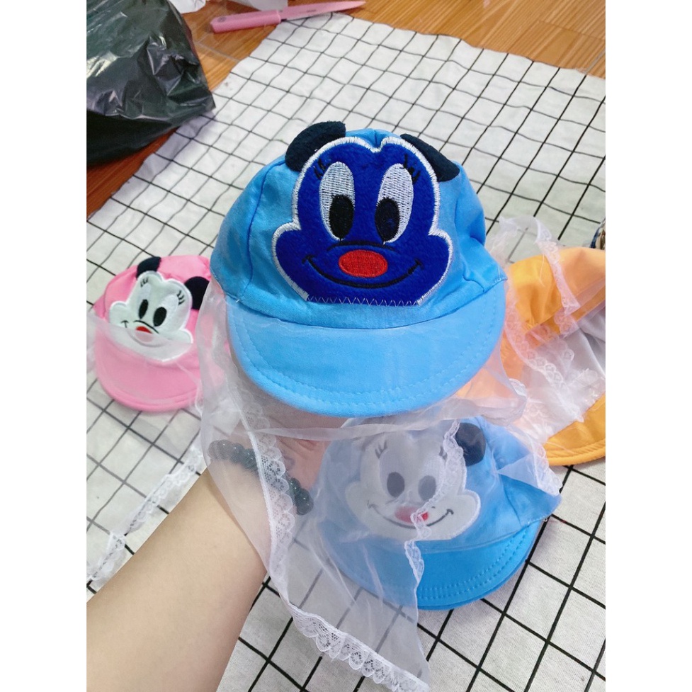 Mũ / NÓN kèm khăn voan cho bé, chắn gió cho bé có voan che ,nón kèm khăn A Lá Kids