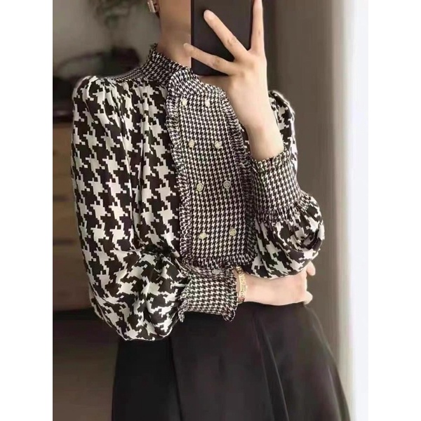 Áo sơ mi lụa ziczac